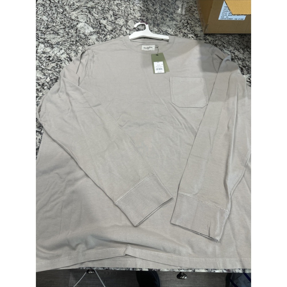 NEW! Goodfellow & Co Men's Long Sleeve Heavy T-shirt Pocket Size XXL Work Wear